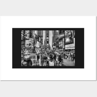 Times Square, Broadway, Black And White Posters and Art